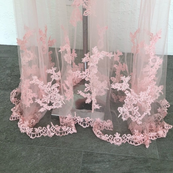 Alyce Paris Pink Etherial Lace Prom Pageant Gown Dress Womens 6 - Picture 6 of 11